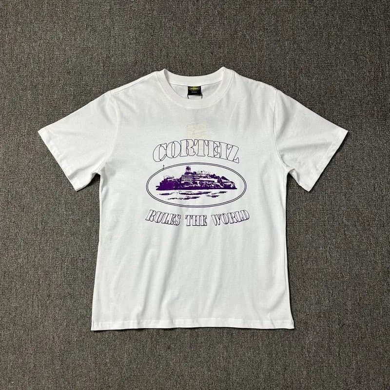 Corteiz Graphic Tee Crab Logo — 3103款 白印紫