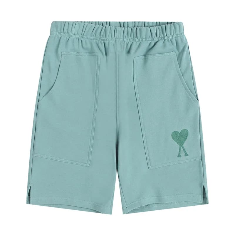 AMI Paris Heart Logo Shorts Mint Green