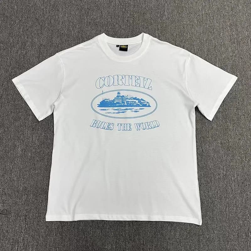 Corteiz Logo Tee Rainbow Gradient Logo — 白10