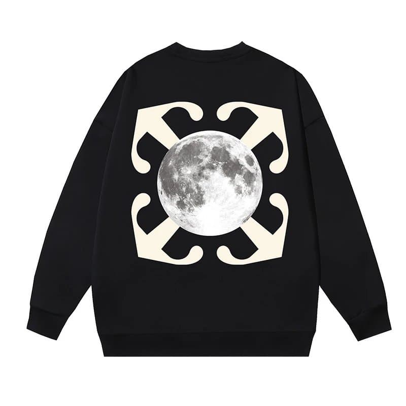 Off-White Crewneck Sweatshirt Moon Graphic