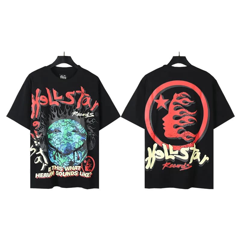 Palm Angels Graphic Tee Hellstar Records Print — 508黑色