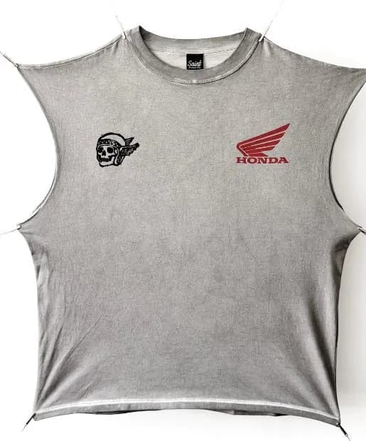 Philipp Plein Cropped Tank Top Skeleton Weightlifter Embroidery — W-11