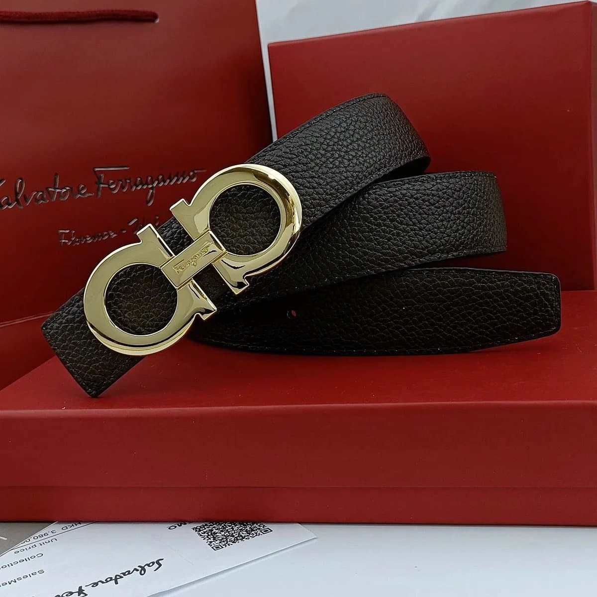 Ferragamo Gancini Belt Gold Buckle