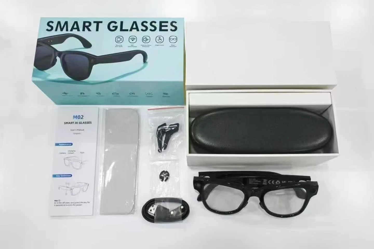 Ray-Ban M02 Smart AI Glasses Black Frame with Clear Lenses