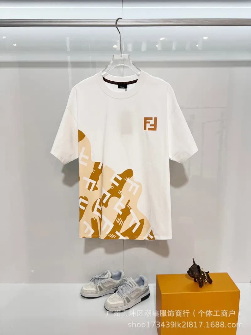 Fendi FF Logo T-Shirt Abstract Print