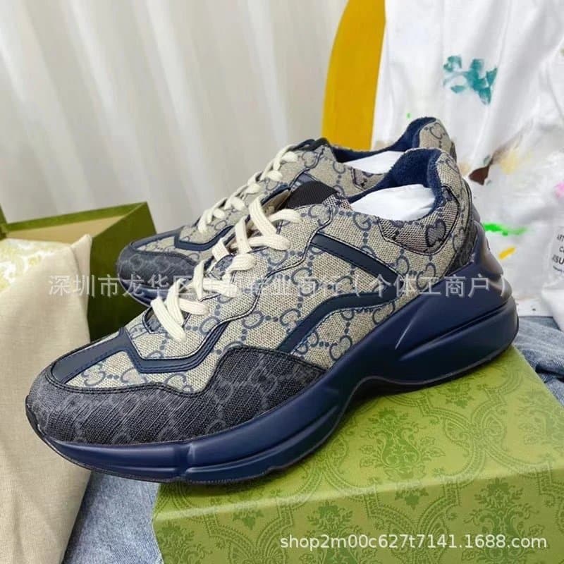 Gucci Triple S GG Supreme Print — 黑蓝色