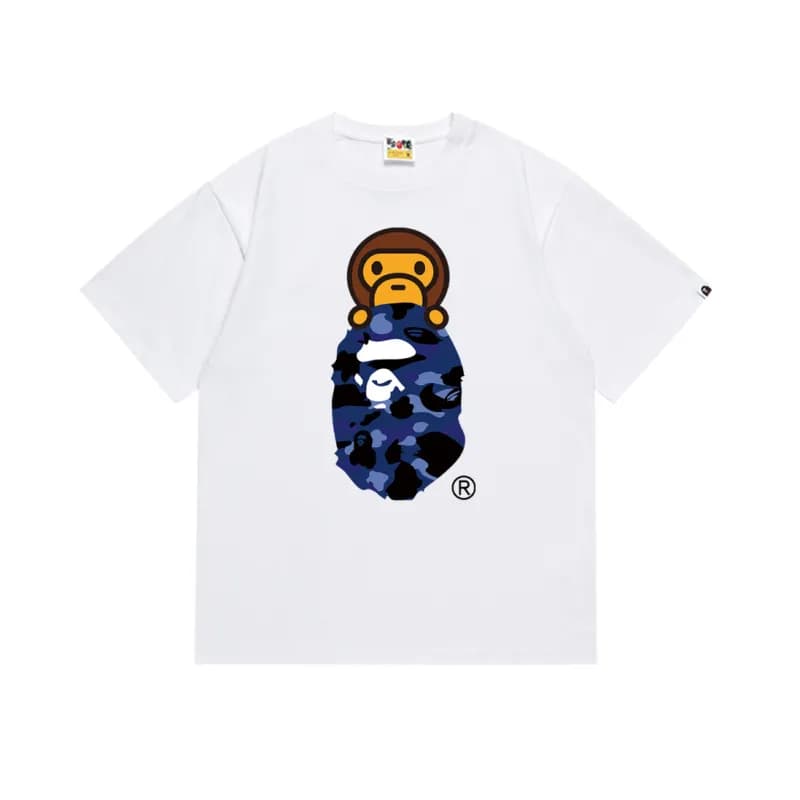 BAPE Ape Head Tee Blue Camo Ape