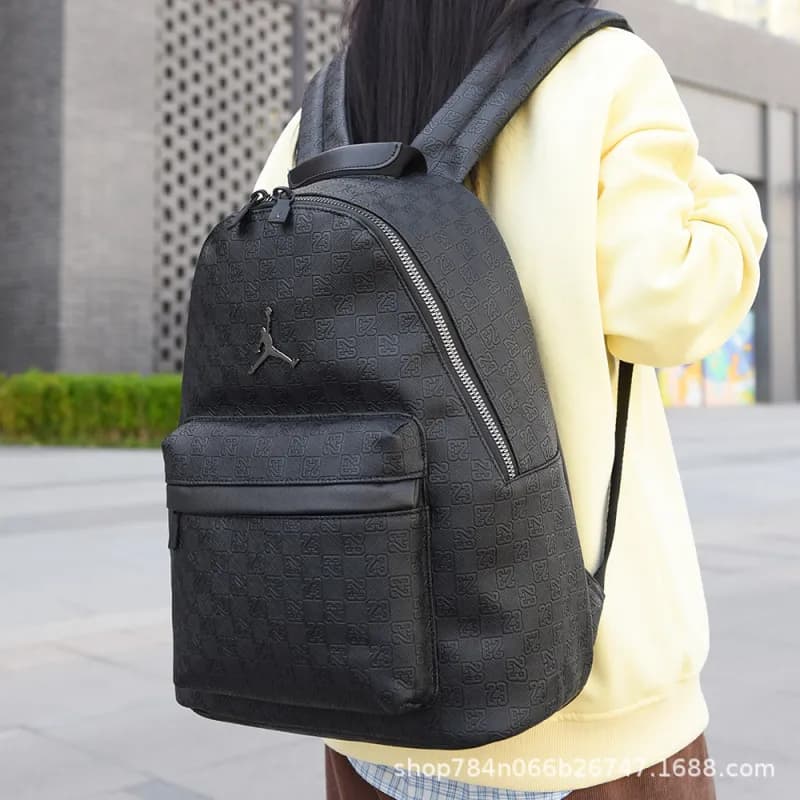 Fendi Double-Zip Backpack Monogram Denim — pu黑色