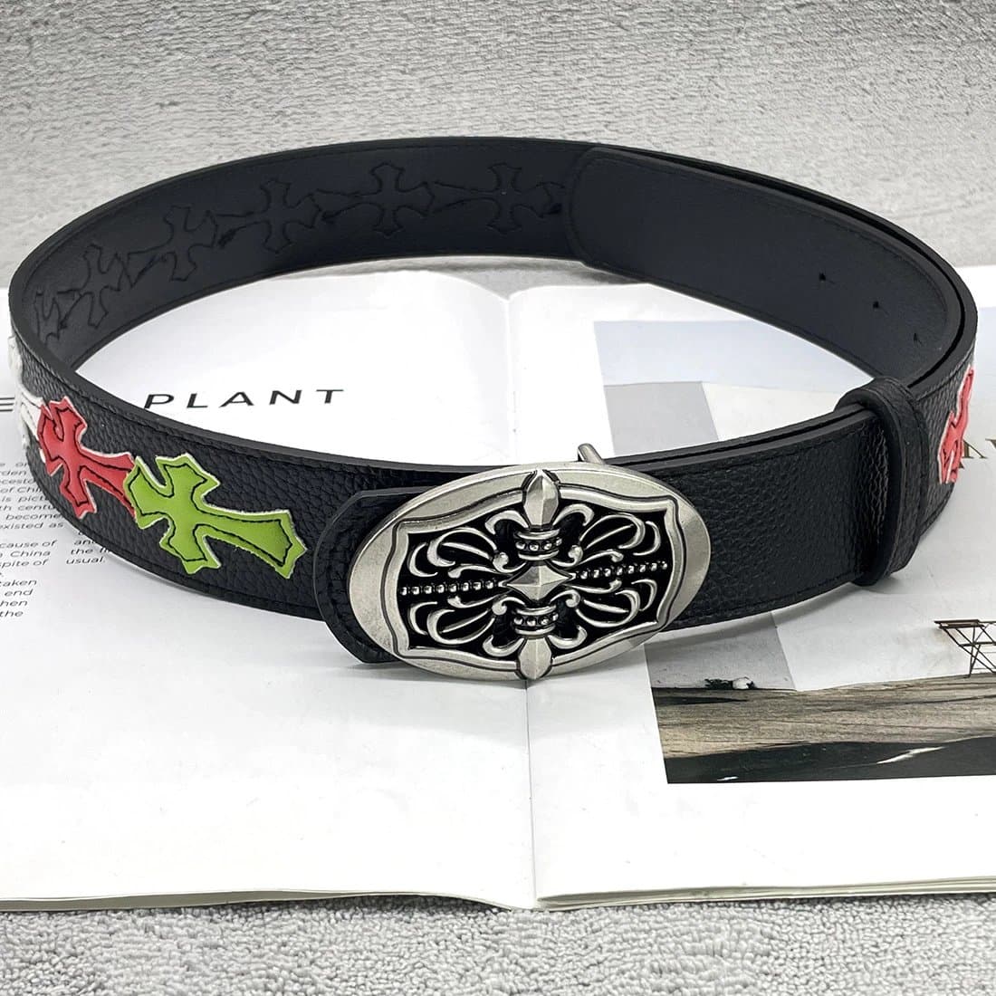 Chrome Hearts Cross Belt Multi-Color Cross Embellished
