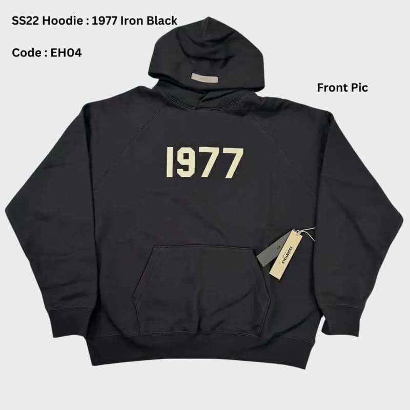 Fear of God Essentials Hoodie 1977 Iron Black