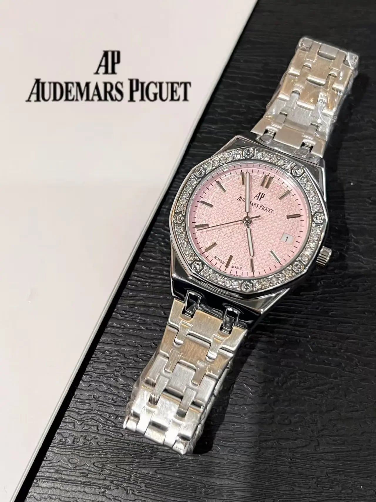 Audemars Piguet Royal Oak Pink Dial with Diamond Bezel