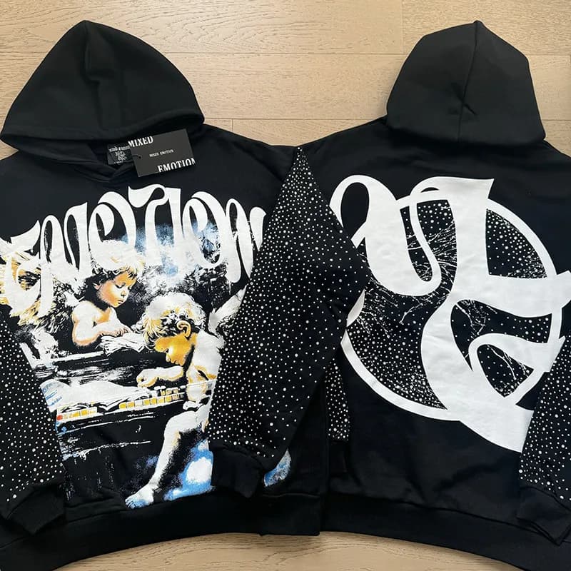 Hoodie Mixed Emotion Graphic Print