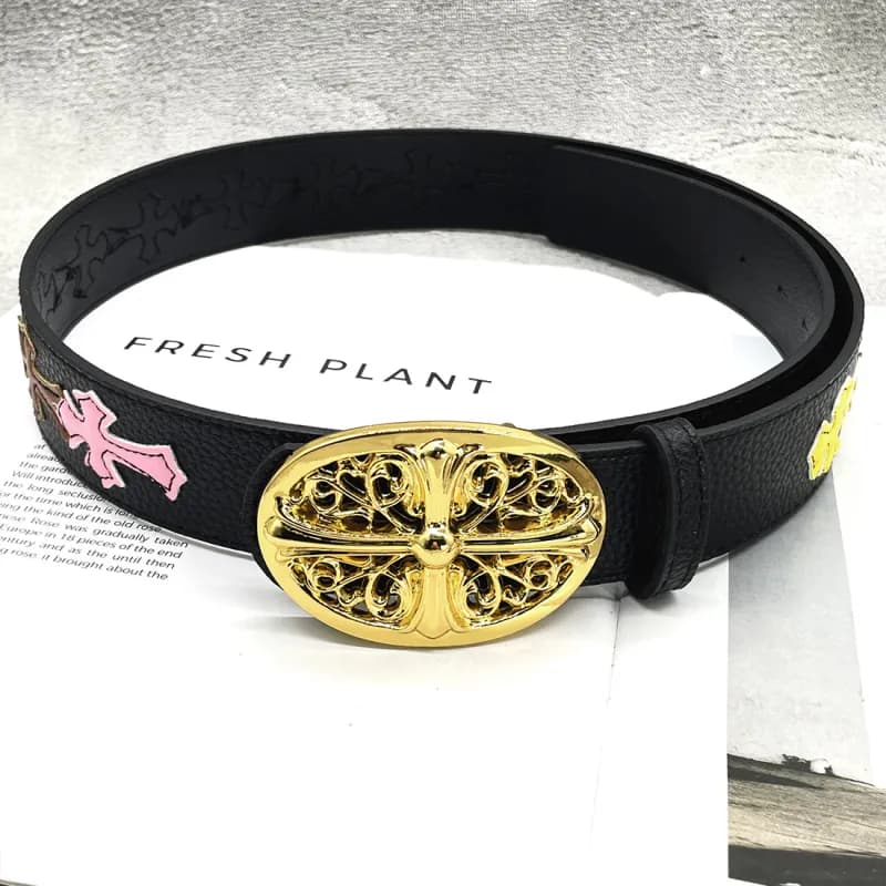 Chrome Hearts Cross Belt Gold Cross Buckle