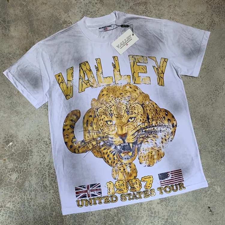 Vale Forever Valley Shorts Distressed Logo Print — V113-白色