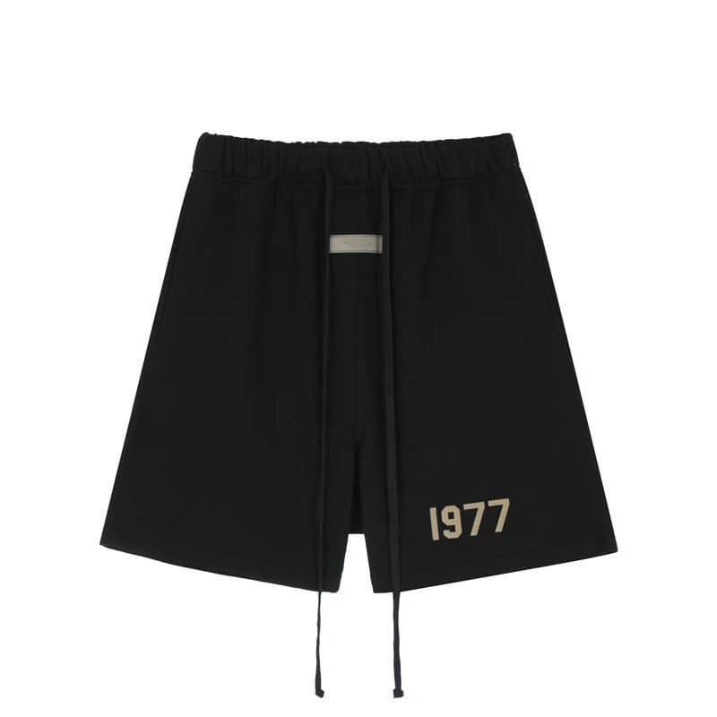 Fear of God Essentials Essentials Shorts Logo Print — 1977黑色（植绒字母）