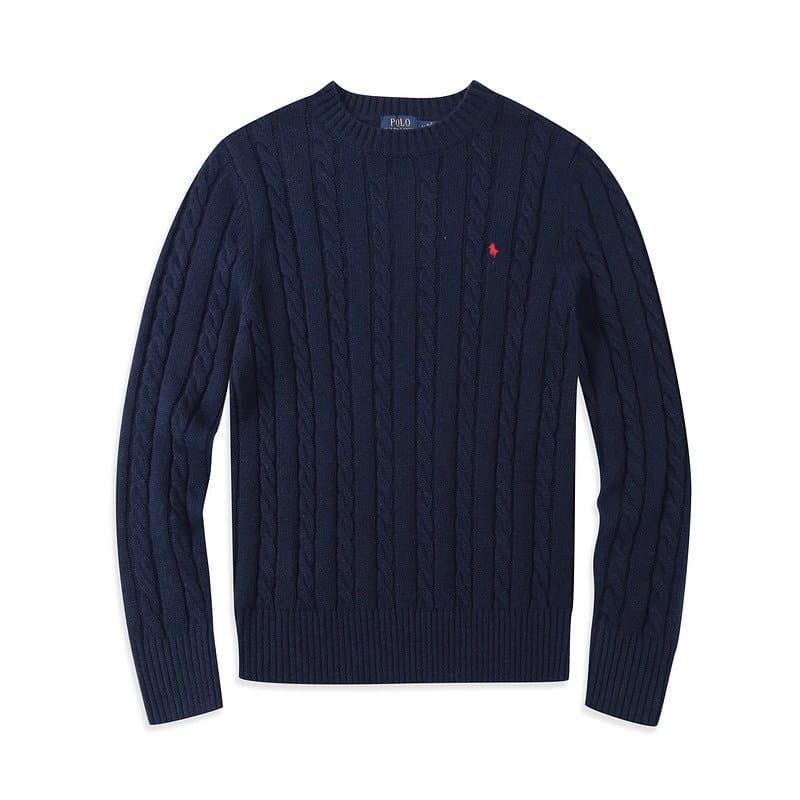 Polo Ralph Lauren Cable Knit Sweater Half-Zip — 6005男款宝蓝色