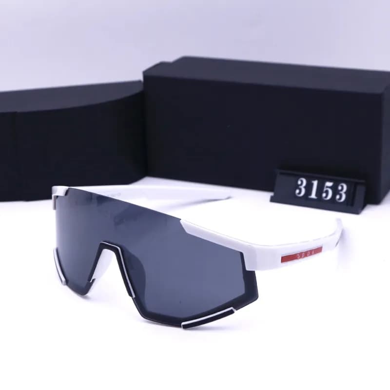 Prada Sport Shield Sunglasses White Frame with Red Logo