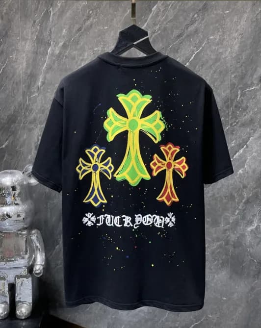Chrome Hearts Cross Graphic Tee Splatter Print