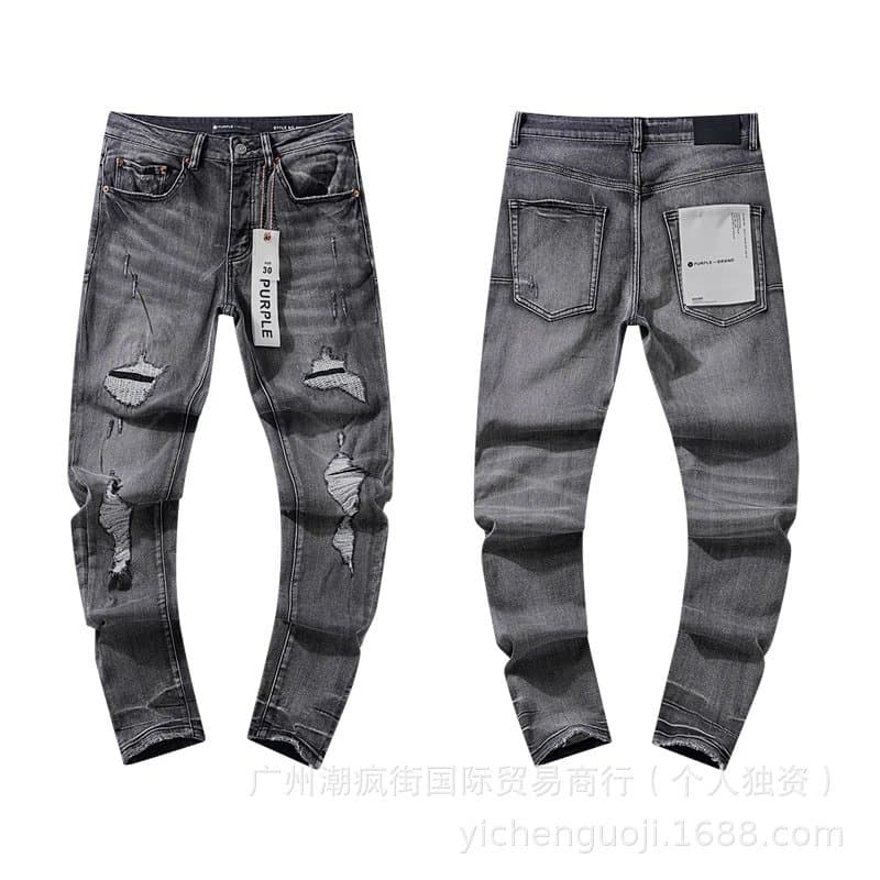 Off-White Distressed Slim Fit Jeans Ripped Wash