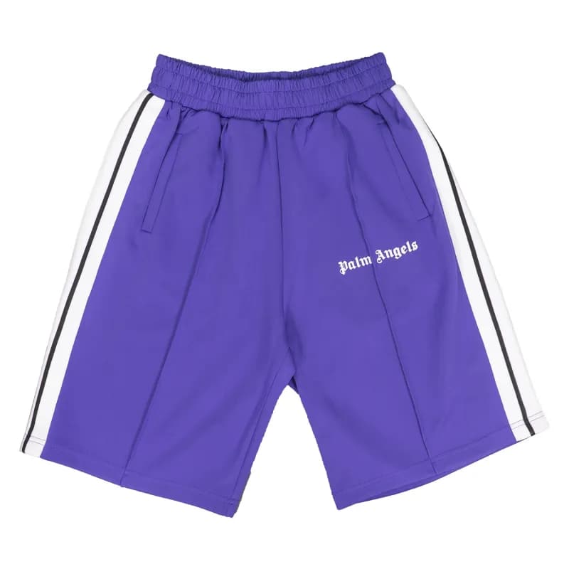 Amiri Logo Shorts Vinyl Print — 4506 purple