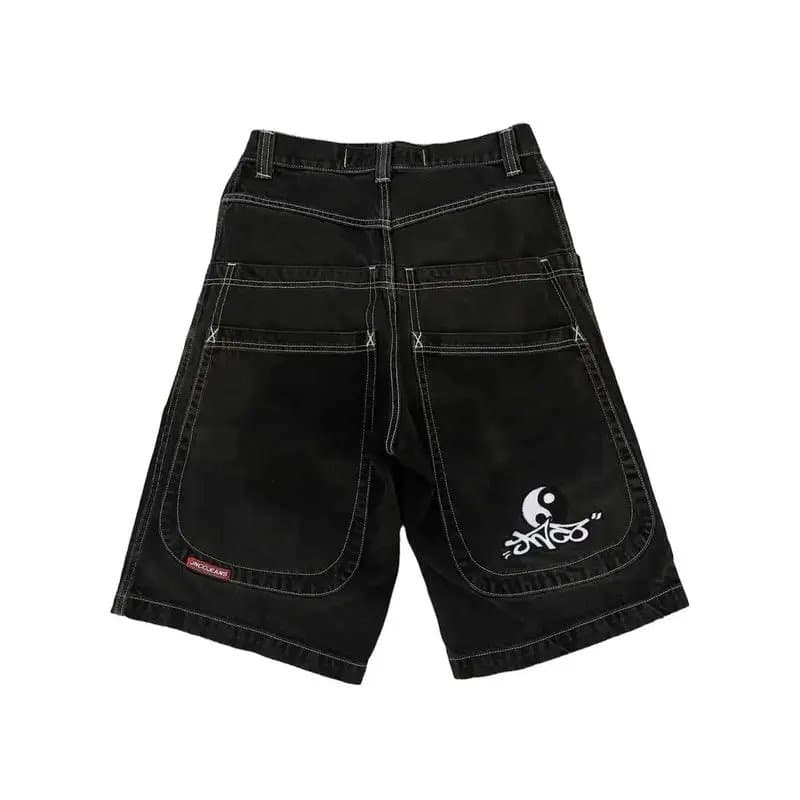 BAPE Denim Shorts Dragon 8 Ball Patch — 12