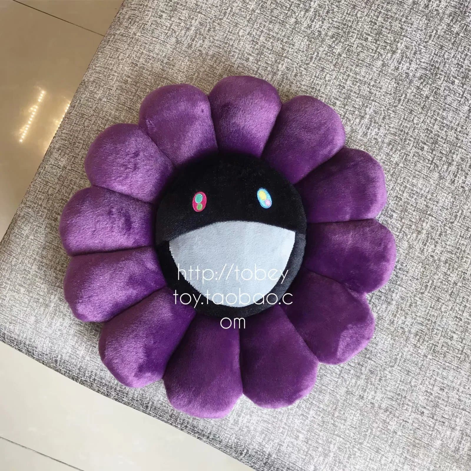 Takashi Murakami Flower Cushion Purple