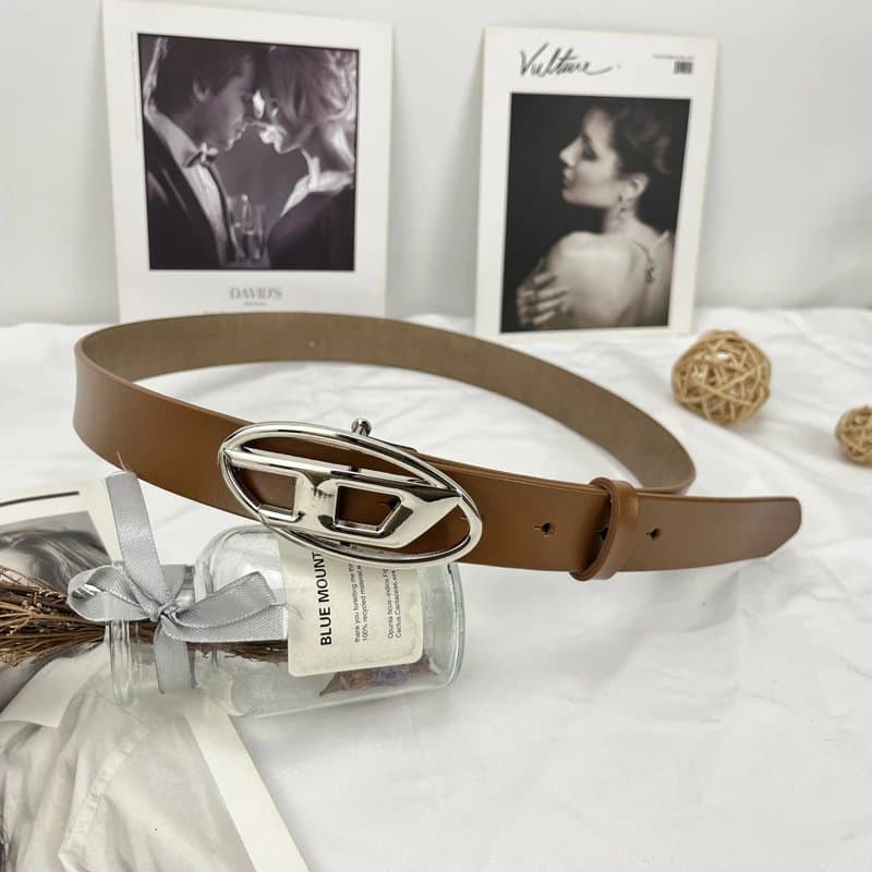 Balenciaga Logo Buckle Belt Silver Hardware