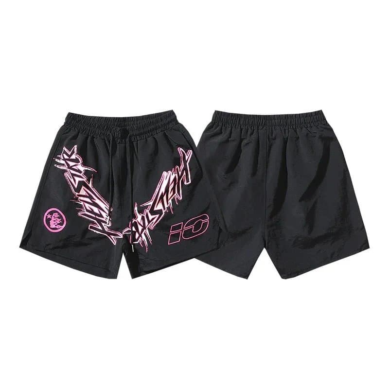 Travis Scott Graphic Shorts Pink Graffiti Print