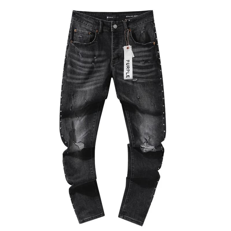 Distressed Patchwork Jeans Worn-in Wash with Contrast Patches — PU113