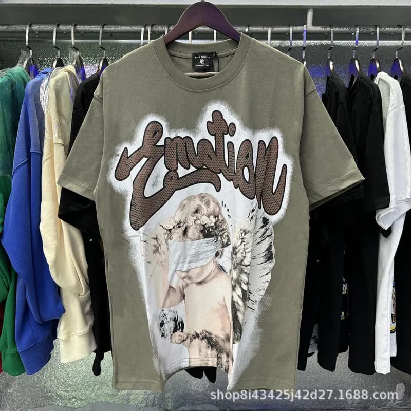Anti Social Social Club Graphic Tee Alien Print — EM007灰绿色