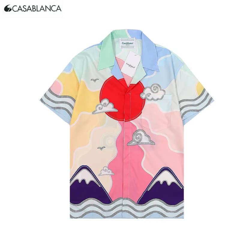 Casablanca Gradient Swim Shorts Lotus Print — Q102