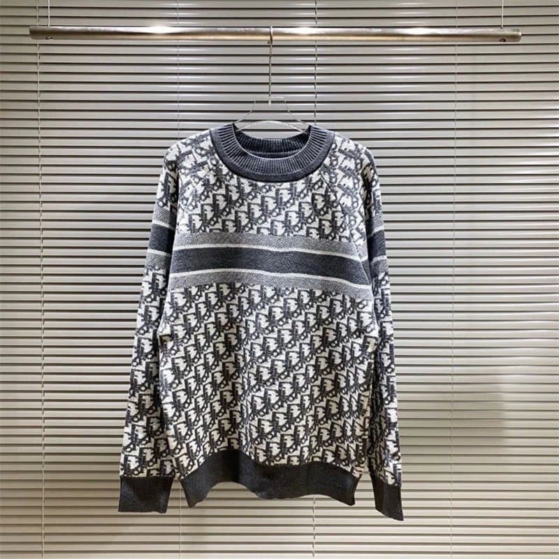 Dior Obligato Knit Sweater Oblique Logo Pattern