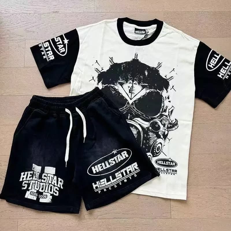 Hellstar Flame Graphic Set Washed Grey — 569-762套装