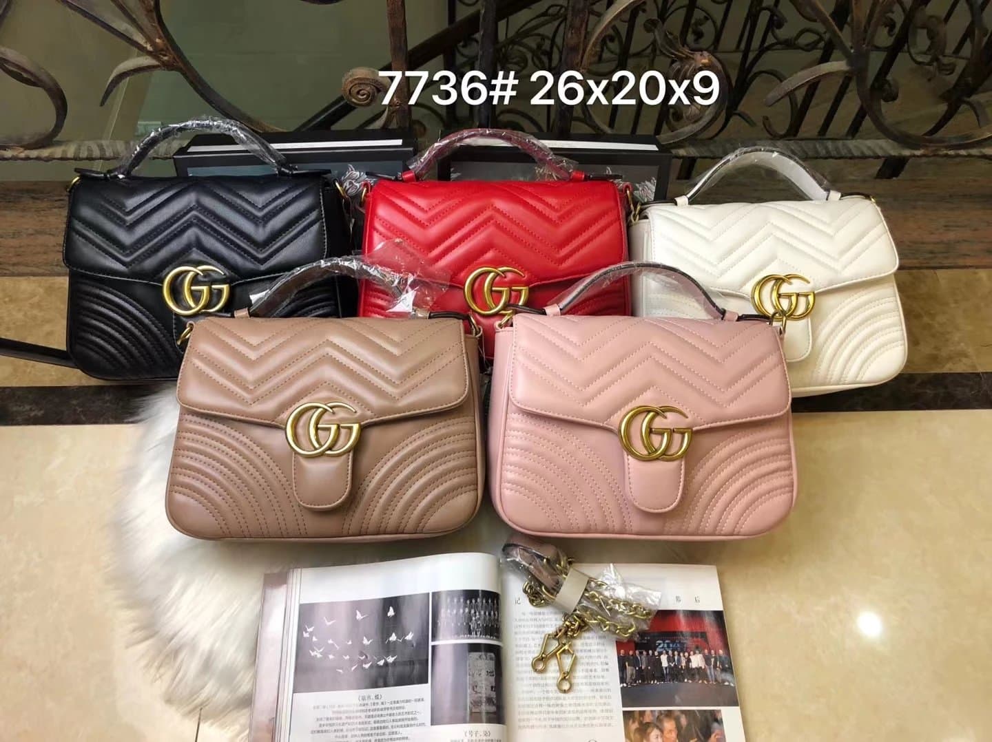 Gucci GG Marmont Mini Quilted Chevron