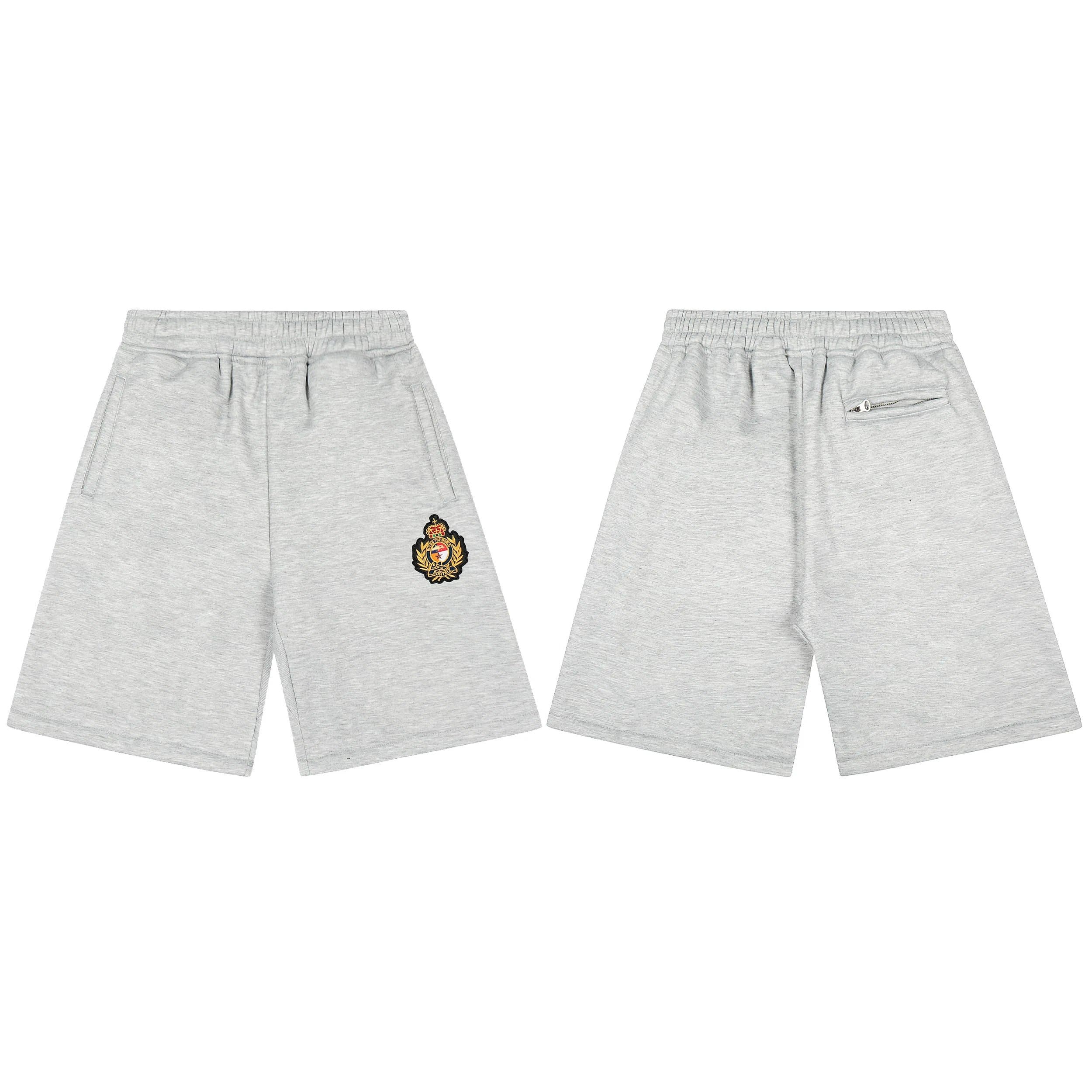 Balmain Logo Patch Shorts Heather Grey