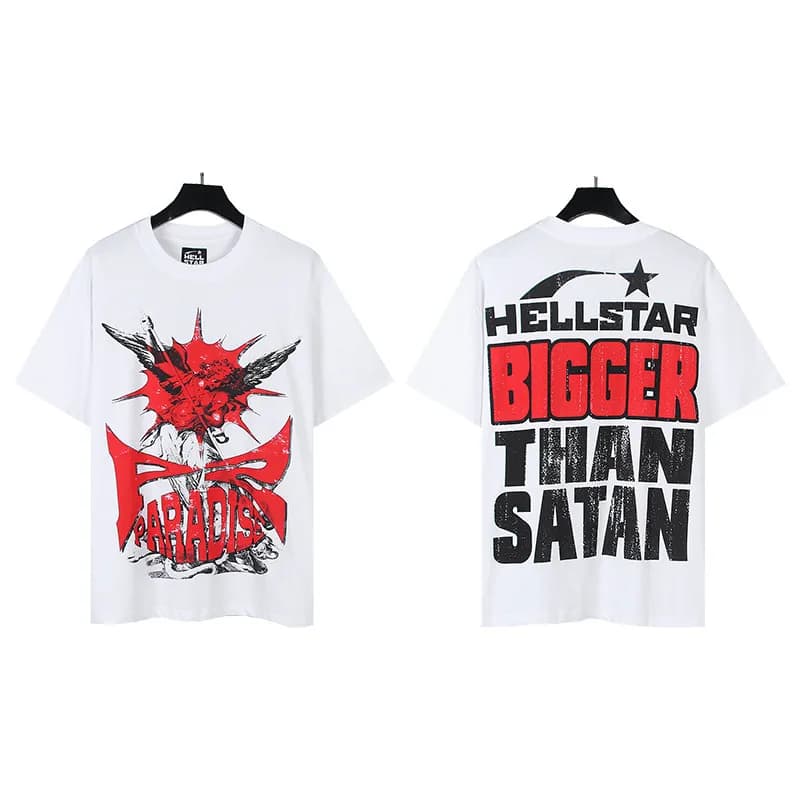 Palm Angels Graphic Tee Hellstar Records Print — 535白色