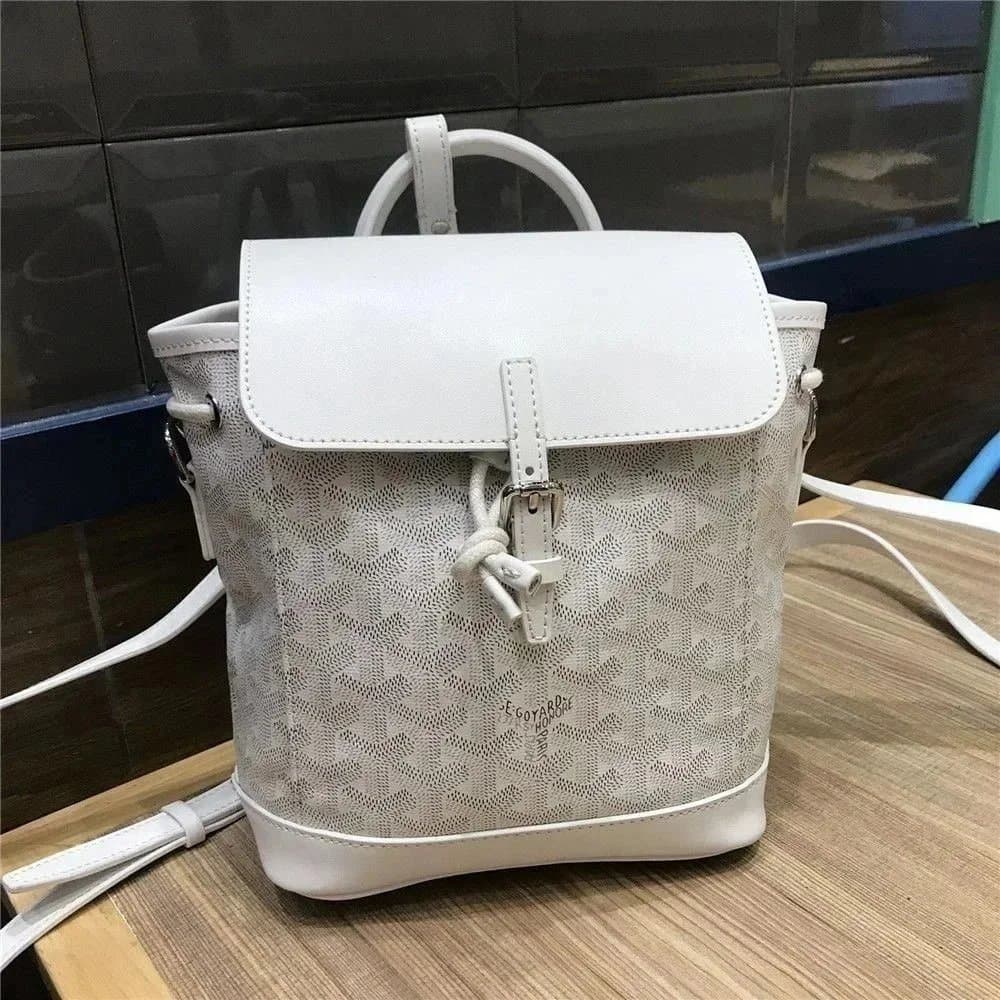 Goyard Saint Louis Backpack White with Goyardine Canvas