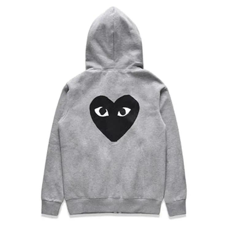 Comme des Garçons Zip-Up Hoodie Plain — 毛圈灰色套头