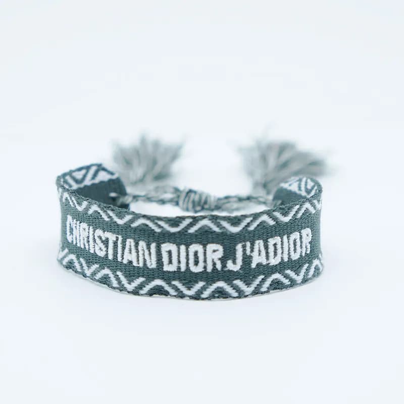 Dior J'Adior Woven Bracelet Pink with Black Logo — 95#
