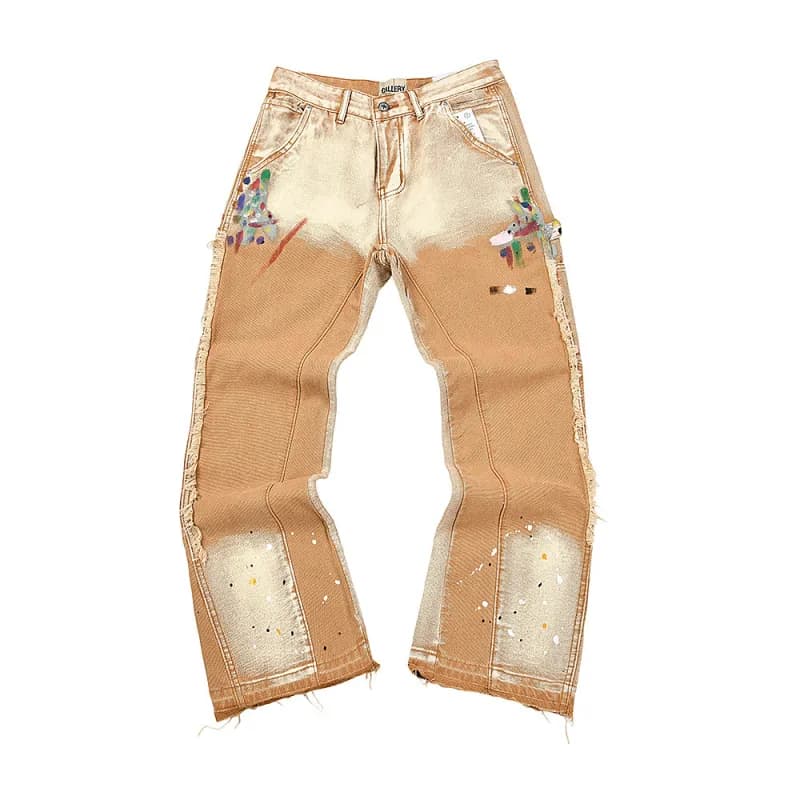 Gallery Dept. Flared Jeans Distressed Paint-Splatter — 4291棕色
