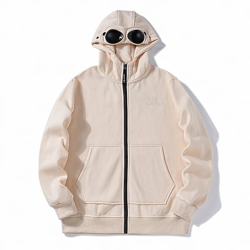 C.P. Company Goggle Hoodie Jacket Beige