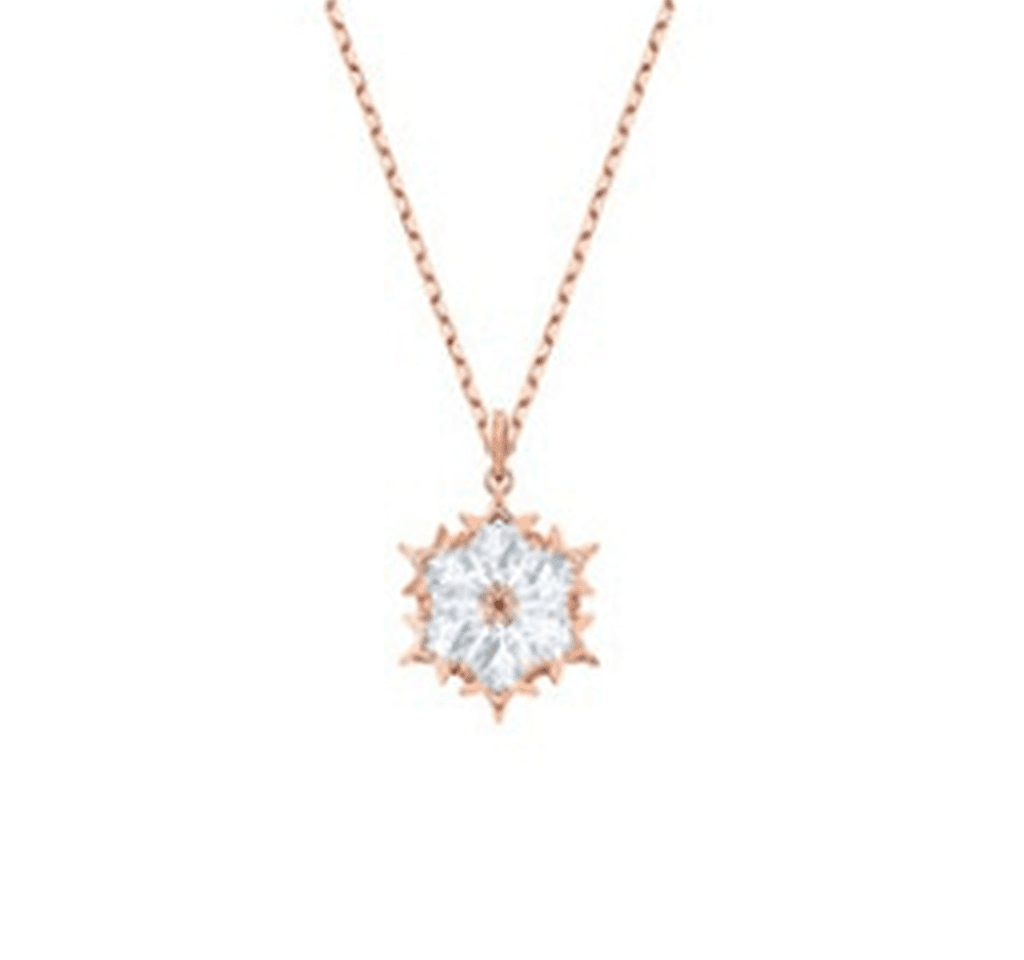 Swarovski Swan Pendant Crystal Gradient — 雪花玫瑰金项链