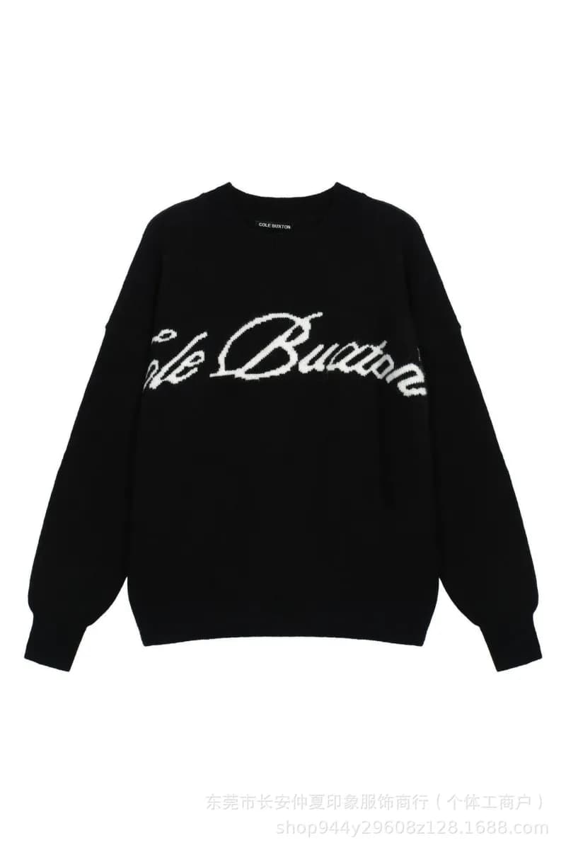 Corteiz CB Logo Sweater White CB Logo — C02 black sweater