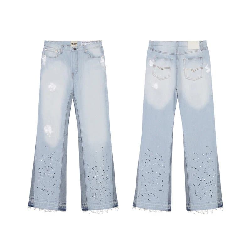 Levi's Flared Jeans Distressed Patchwork — 627蓝色