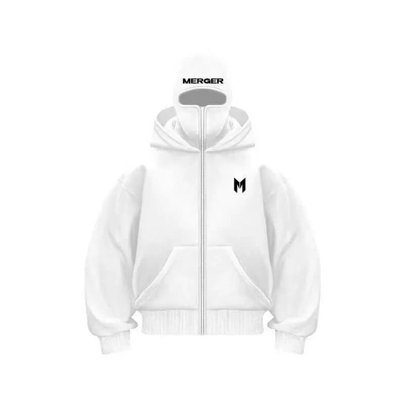 Rhude Zip-Up Hoodie Blood Moon Logo — Q2 white