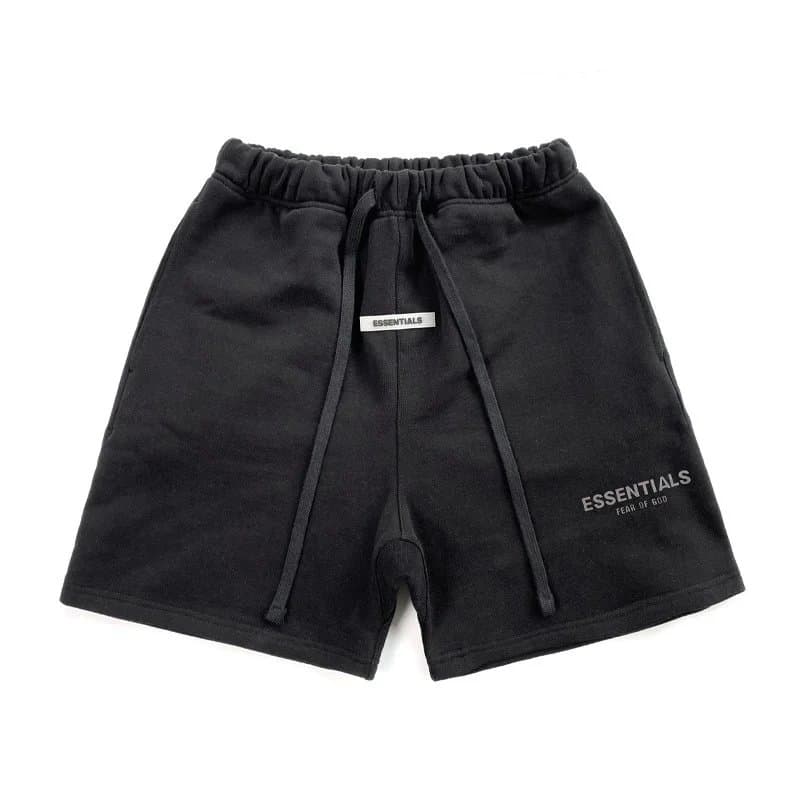 Fear of God Essentials Essentials Shorts Logo Patch — 黑色（毛圈薄款）