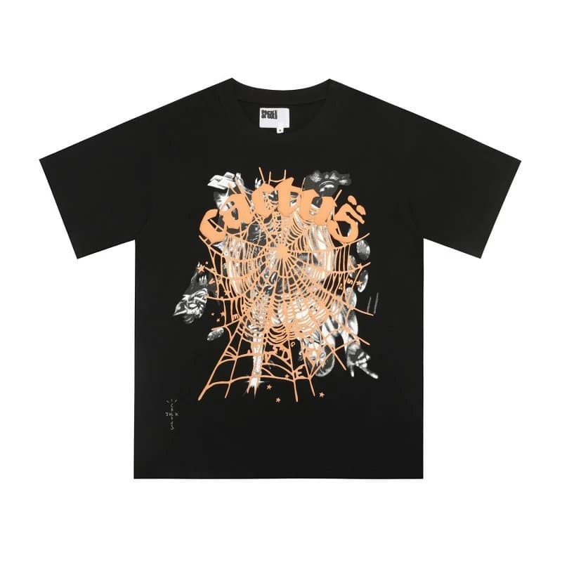 Sp5der Hoodie Spiderweb Logo — 6227-黑色
