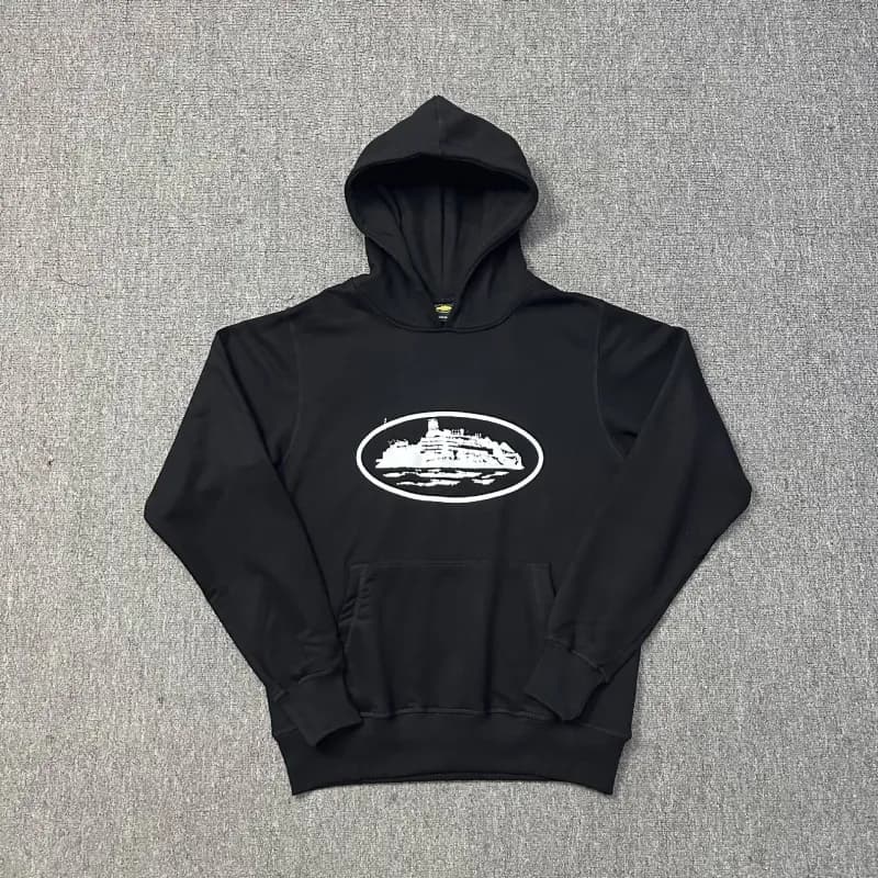 Gallery Dept. Zip-Up Hoodie Heather Grey with White Lining — 910 black and white
