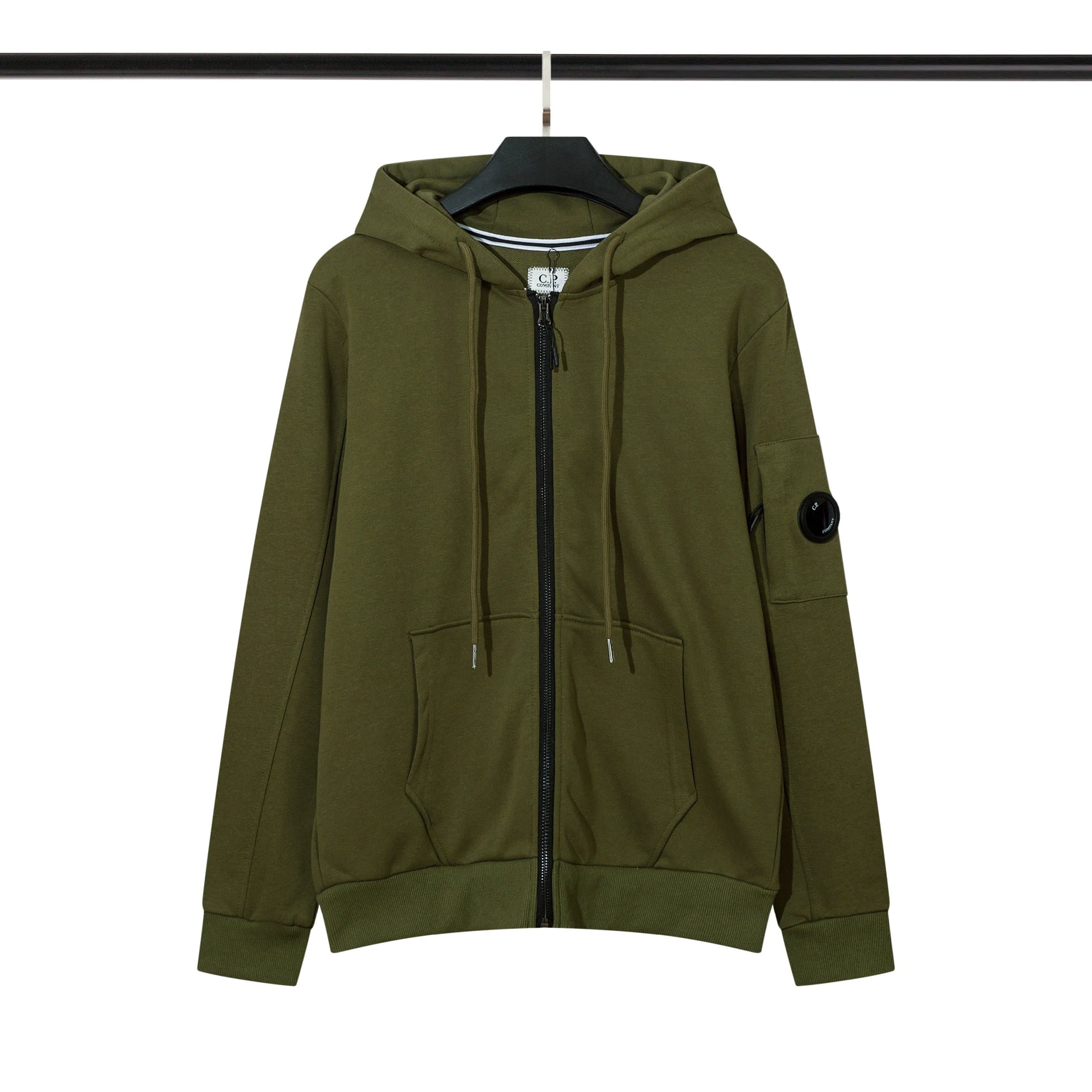 Chrome Hearts Zip-Up Hoodie Olive Green