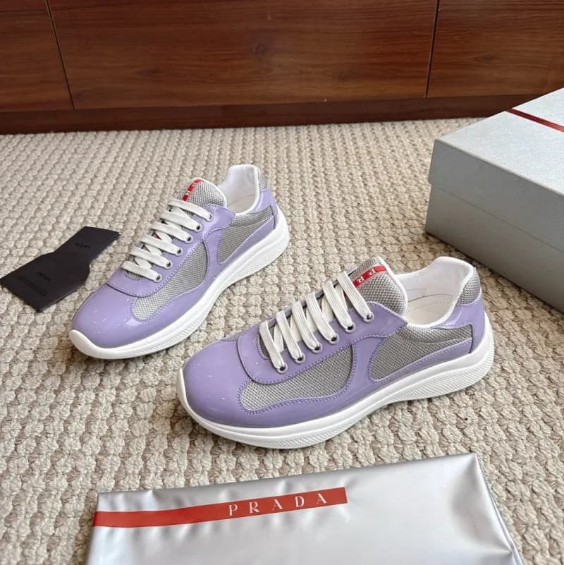 Prada Linea Rossa Sneaker Light Blue Mesh and Patent — P24